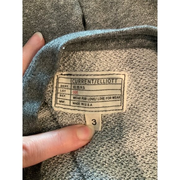 Current/Elliott Gray Heathered Wide Neck Shirt W/ 3/4 Trumpet,  Size 8 | C/E 3 - Picture 8 of 8